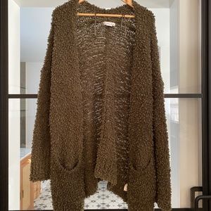 Moss Green Chunky Kimono Sweater